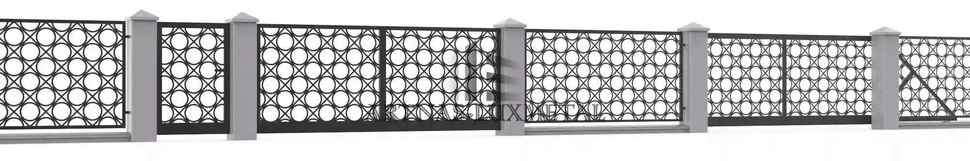 ANL-L-006 Тип-6, ANL-L-006, ограждение с лазерной резкой, секционное, из листового металла, декоративное металлическое пано, купить, казать, изготовить, на заказ, индивидуально, лазерная резка металла, в Москве, в МО, в Подмосковье, производство, доставка, монтаж, по цене от производителя, ArtNAS-LuxMetal